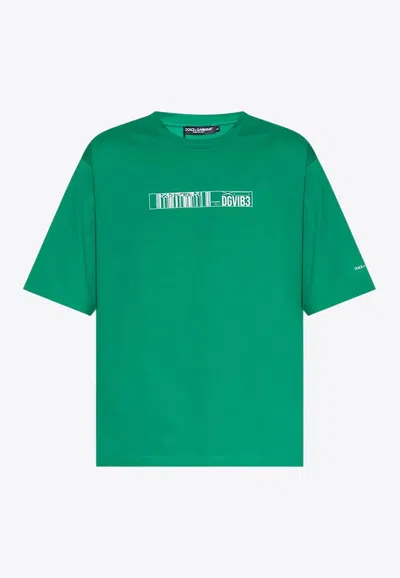 Dolce & Gabbana Dgvib3 Print Crewneck T-shirt In Green