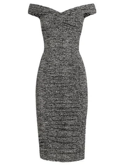 DOLCE & GABBANA DOLCE & GABBANA  DIAGONAL PRINT DRESS IN SILK BLEND