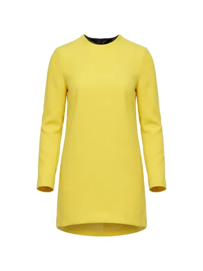 Dolce & Gabbana Viscose Acetate Long Sleeve Mini Dress In Yellow