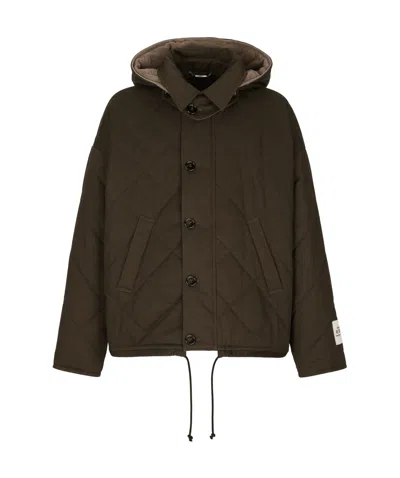 Dolce & Gabbana Diamond-quilt Padded Jacket In Black