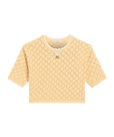 Dolce & Gabbana Diamond-pattern Sweater In Yellow