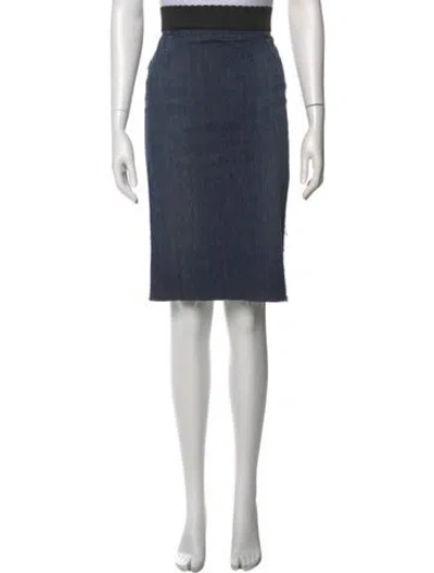 Pre-owned Dolce & Gabbana Distressed Accents Knee-length Skirt In Gray