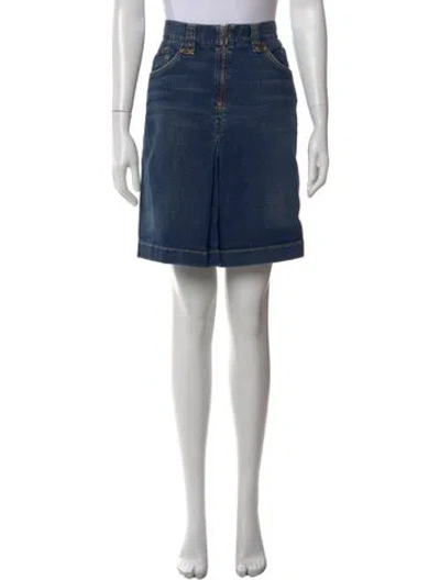 Pre-owned Dolce & Gabbana Distressed Accents Mini Skirt In Blue
