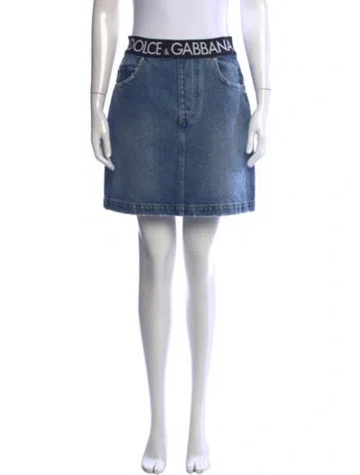 Pre-owned Dolce & Gabbana Distressed Accents Mini Skirt In Blue