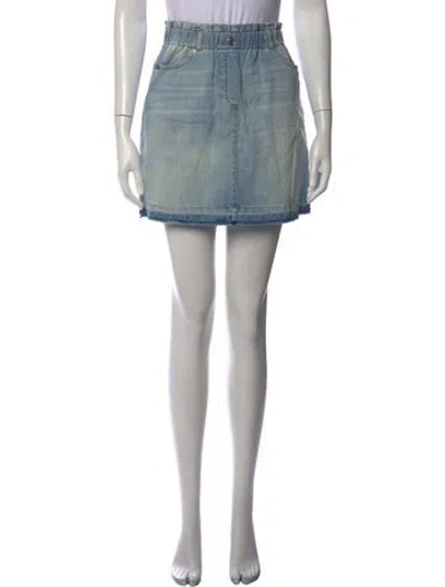 Pre-owned Dolce & Gabbana Distressed Accents Mini Skirt In Blue