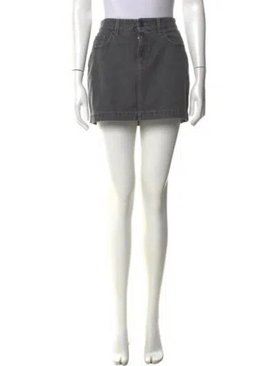 Pre-owned Dolce & Gabbana Distressed Accents Mini Skirt In Gray