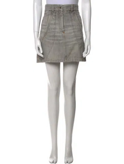 Pre-owned Dolce & Gabbana Distressed Accents Mini Skirt In Gray