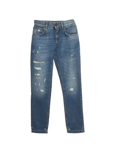 Pre-owned Dolce & Gabbana Distressed Boyfriend Jeans In Blue