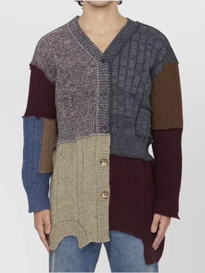 Dolce & Gabbana Distressed Cardigan Patchwork Design In Multi