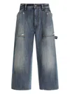 Dolce & Gabbana Distressed Cropped Jeans In Blue