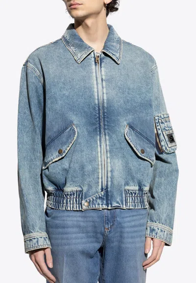 Dolce & Gabbana Distressed Denim Jacket In Multi