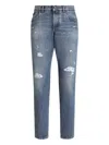 Dolce & Gabbana Distressed Denim Jeans In Blue