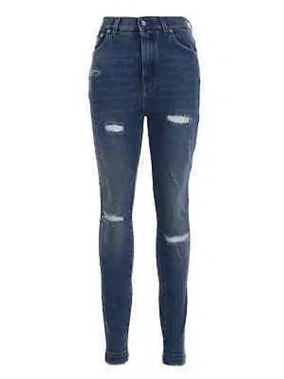 Pre-owned Dolce & Gabbana Distressed Detail Jeans In Blue