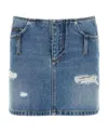 Dolce & Gabbana Distressed-effect Denim Miniskirt In Blue