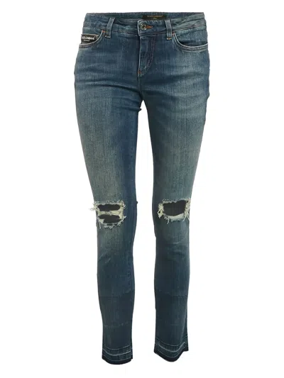 Pre-owned Dolce & Gabbana Distressed-effect Jeans