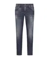 Dolce & Gabbana Men's Distressed Effect Skinny Jeans In Black