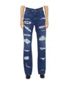 Dolce & Gabbana Distressed-effect Straight-leg Jeans In Blue