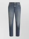 Dolce & Gabbana Distressed Faded Trousers Belt Loops In Gray
