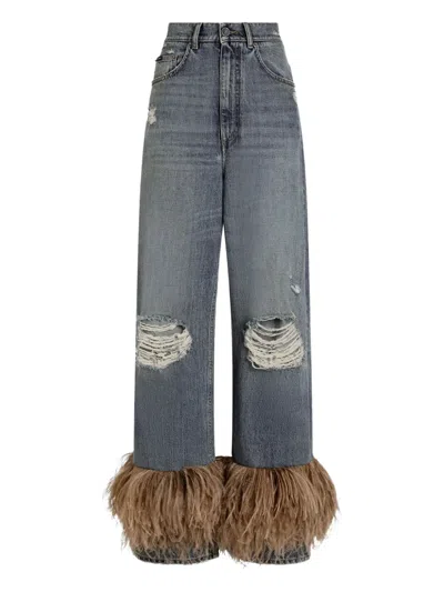 Dolce & Gabbana Jeans Im Distressed-look In Blue