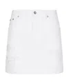 Dolce & Gabbana Distressed-finish Denim Miniskirt In White