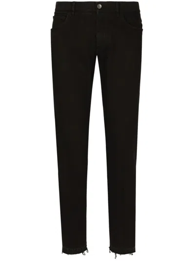 Dolce & Gabbana Distressed Hem Slim-fit Jeans In S9003 Combined Colour