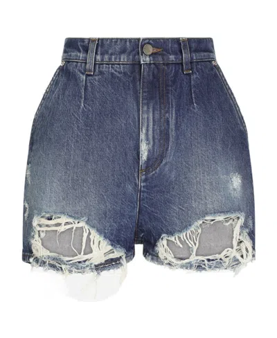 DOLCE & GABBANA DOLCE  GABBANA HIGH WAISTED DENIM SHORTS