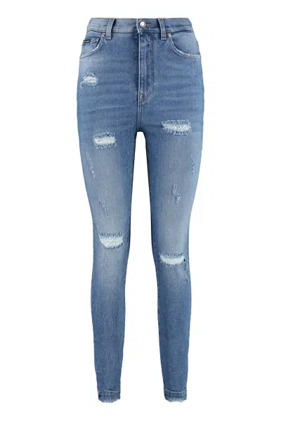 DOLCE & GABBANA DISTRESSED HIGH-RISE SKINNY-FIT JEANS FOR WOMEN