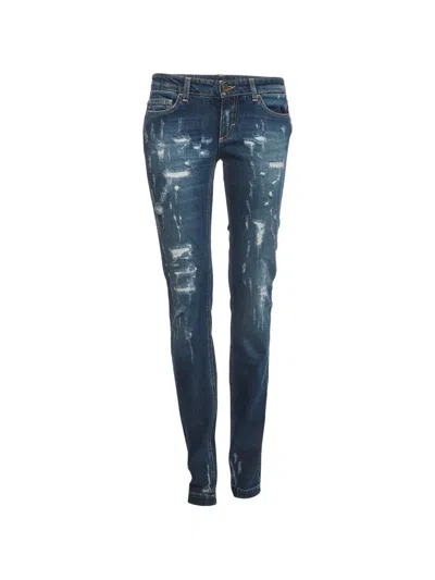 Pre-owned Dolce & Gabbana Distressed Jeans In Blue