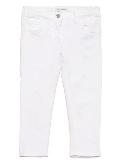 Dolce & Gabbana Kids' Distressed Jeans In White