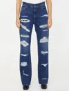Dolce & Gabbana Distressed-effect Straight-leg Jeans In Blue