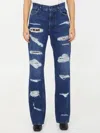 Dolce & Gabbana Distressed-effect Straight-leg Jeans In Blue