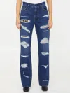 Dolce & Gabbana Loose-fit Jeans With Ripped Details In Light Blue