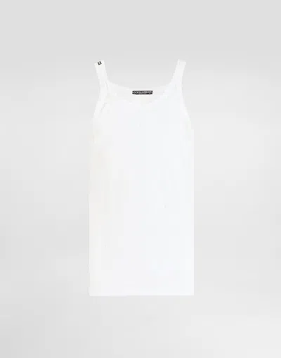 Dolce & Gabbana Distressed Jersey Tank Top In White