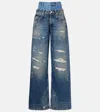 Dolce & Gabbana Wide-leg Trousers With Five Pockets And Belt Loops In Blue