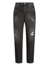 Dolce & Gabbana Straight-leg Distressed Effect Jeans Clothing In Black