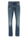 Dolce & Gabbana Belt Loops Distressed Denim Trousers In Blue
