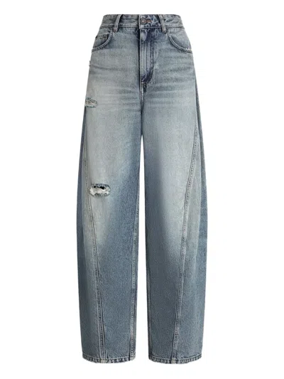 Dolce & Gabbana Distressed Panelled Jeans In Blue