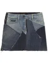 Dolce & Gabbana Denim Patchwork Mini Skirt In Blue