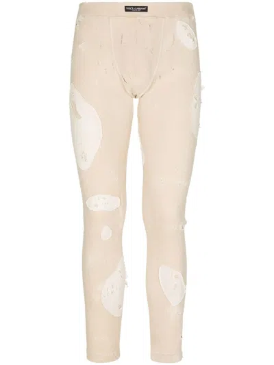 Dolce & Gabbana Distressed Skinny-cut Jeans In Neutrals