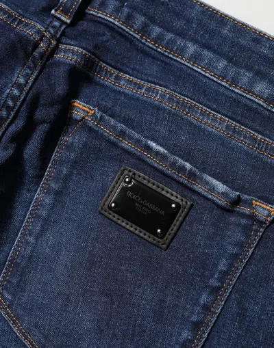 Dolce & Gabbana Distressed Skinny Denim Jeans In Blue