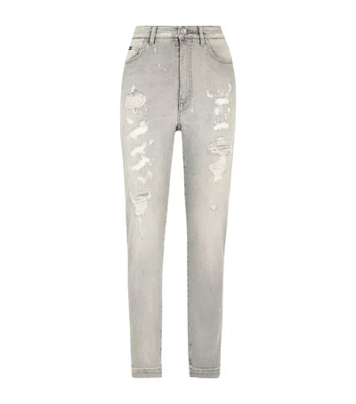 DOLCE & GABBANA DISTRESSED SKINNY JEANS