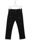Dolce & Gabbana Ripped Slim-cut Jeans In Black