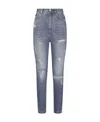 Dolce & Gabbana Grace Jeans With Ripped Details In Gray