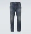 Dolce & Gabbana Distressed Slim Jeans In Blau