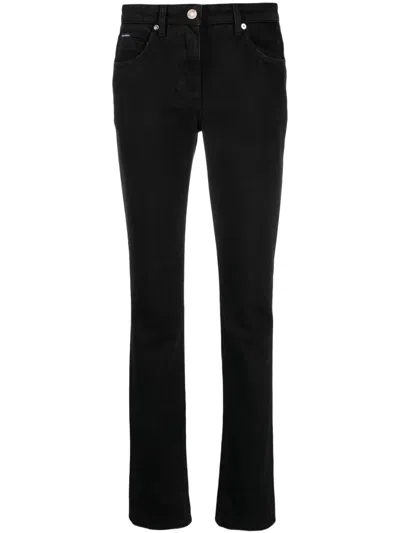 Dolce & Gabbana Distressed Slim-leg Jeans In Black