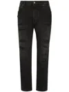 Dolce & Gabbana Distressed-effect Straight-leg Jeans In Black