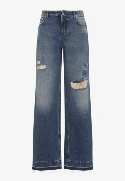 DOLCE & GABBANA DISTRESSED STRAIGHT-LEG JEANS