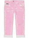 Dolce & Gabbana Distressed Straight-leg Jeans In Pink