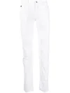Dolce & Gabbana Distressed Straight-leg Jeans In Weiss