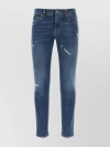 DOLCE & GABBANA DISTRESSED STRETCH DENIM TROUSERS WITH BELT LOOPS